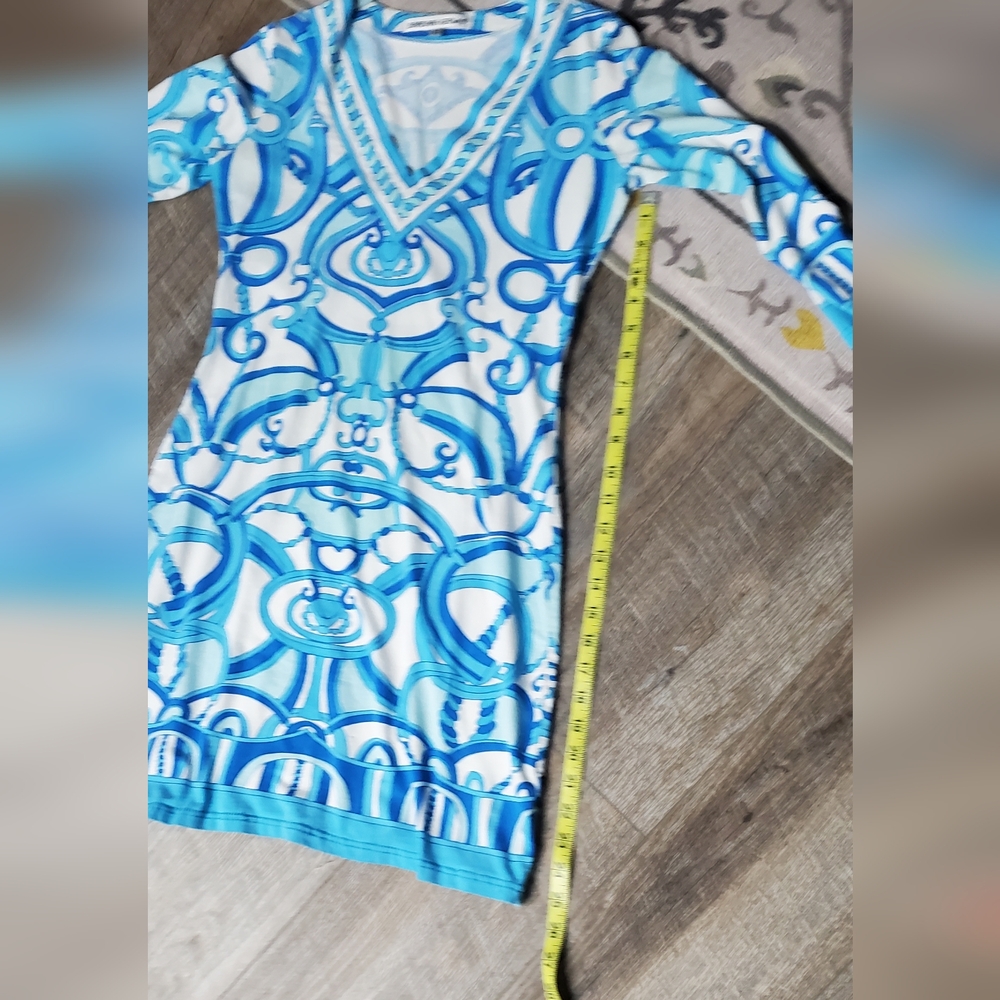 Barbara Gerwit Blue Patterned Women's Dress⚜️💙⚜️ XS - Picture 8 of 8